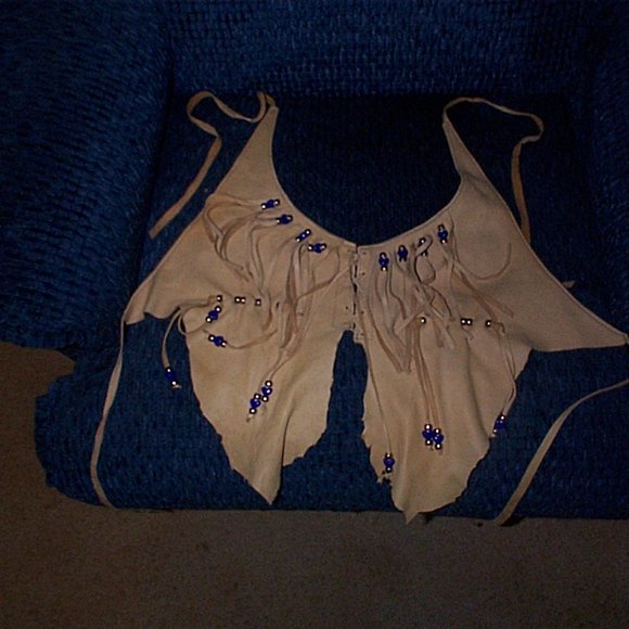 Ladies Biker chic leather halter top vest - Picture 1 of 2